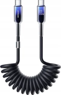 Kabel spiralny Joyroom S-A43 Crystal-Clear Series 60W USB-C / USB-C 1.5m czarny - Kable USB - miniaturka - grafika 1