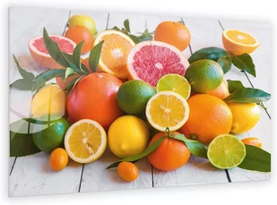 Allboards Obraz szklany CYTRUSY POMARAŃCZA LIMONKA 90x60cm ozdobna szklana tablica magnetyczna TS96_40016 - Obrazy i zdjęcia na płótnie - miniaturka - grafika 1