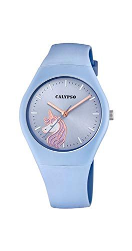 CALYPSO Model K5792/3 zegarek z kolekcji Sweet Time, 39mm Niebieski gumowy pasek dla pani, jeden rozmiar, ciągnąć