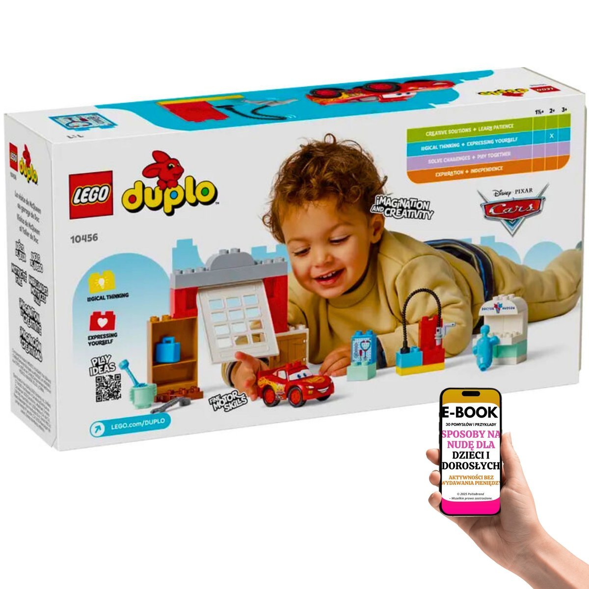 LEGO PREZENT DLA DZIECKA 2+ LEGO® DUPLO® Auta McQueen w Warsztacie (10456) – Zestaw z Bohaterem Disney Pixar i Edukacyjnymi Akcesoriami + EBOOK-3