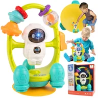 Grzechotki dla dzieci - Interaktywna Grzechotka z Przyssawką Astronauta LED 360° Z797 - miniaturka - grafika 1