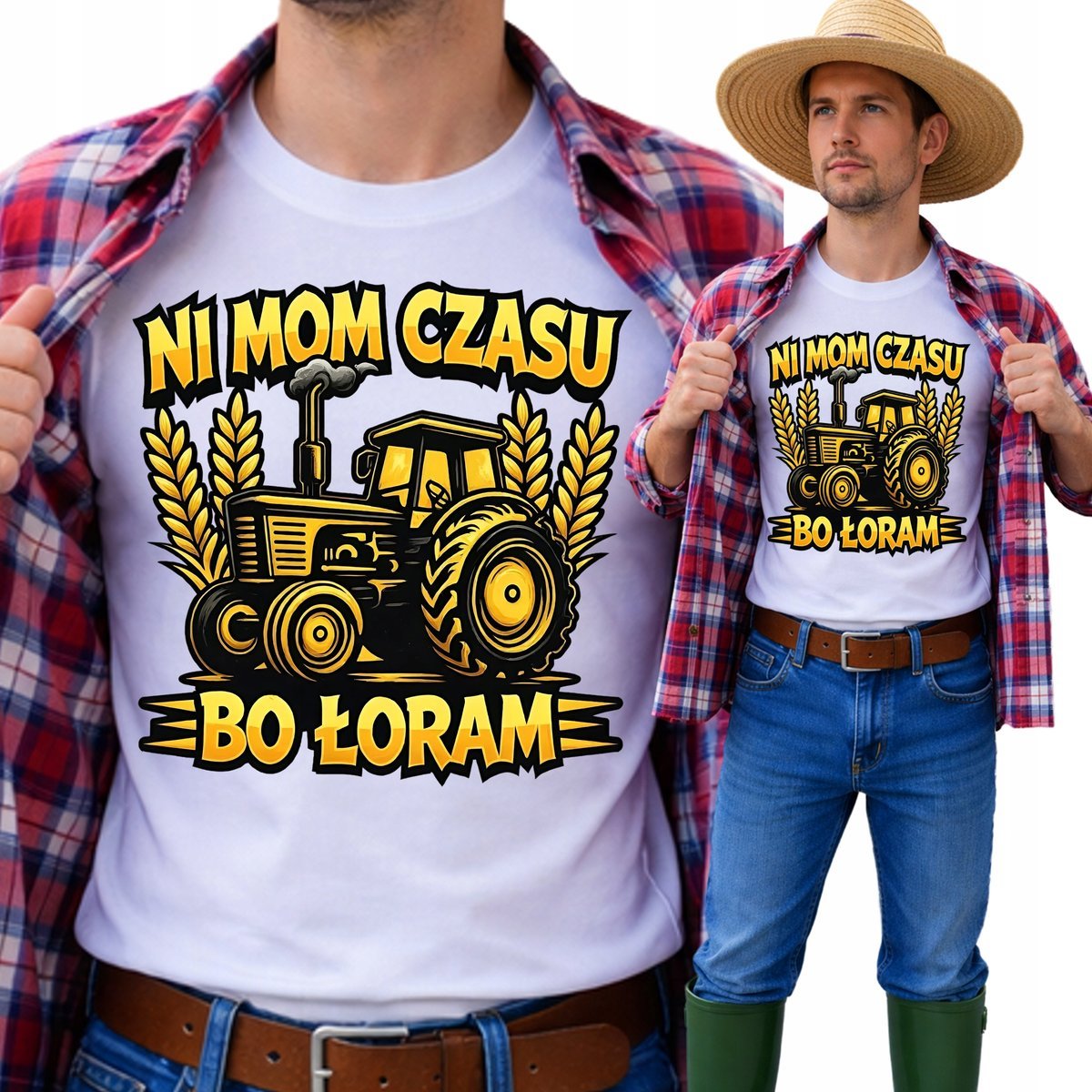 Prezent Dla Rolnika Koszulka Męska ŁORAM Traktor Ciągnik XL F38