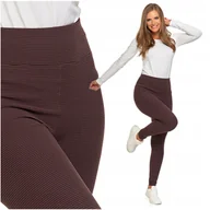 Legginsy - LEGGINSY DAMSKIE Prążkowane Ciepłe Wysoki Stan Grubsze Getry MORAJ S/M - miniaturka - grafika 1