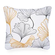Poszewki na poduszki - Poszewka dekoracyjna Ginkos 40x40 biała liście - miniaturka - grafika 1