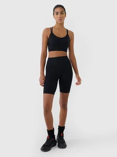 4F Legginsy kolarki bezszwowe treningowe damskie - czarne M/L - Spodnie sportowe damskie - miniaturka - grafika 1