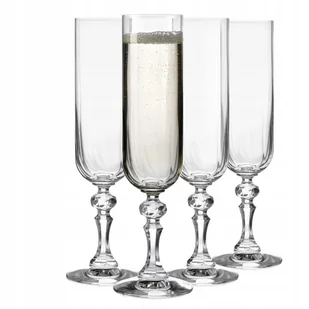 Kieliszki do Szampana Paris Krosno 4 szt 220 ml Eleganckie na Tłoczonej Nodze - Kieliszki - miniaturka - grafika 1