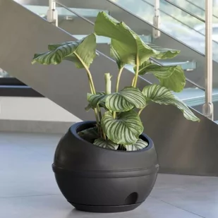 Bama Plastikowa osłonka na doniczkę Sfera antracyt , 41 x 32 cm - Donice - miniaturka - grafika 1