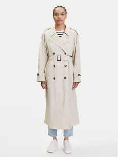 Tommy Hilfiger Trencz WW0WW45632 Beżowy Oversize - Płaszcze damskie - miniaturka - grafika 1