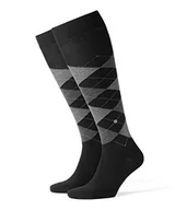 Skarpetki męskie - Burlington Mężczyźni Podkolanówki Edinburgh M KH Wełna długie z wzorem 1 Para, Czarny (Black 3000), 40-46 - miniaturka - grafika 1