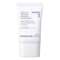 Kremy do twarzy z filtrem - Innisfree - Daily Uv Defense Mineral Sunscreen Spf50 - Ochrona Przeciwsłoneczna Uva / Uvb - Sunscreens Minéral Quotidien 50ml - Dla Kobiet - miniaturka - grafika 1