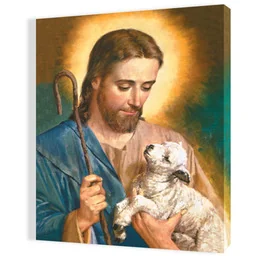 Obraz religijny na płótnie Jezus Chrystus Dobry Pasterz - Ikony i obrazy sakralne Obraz religijny na płótnie Jezus Chrystus Dobry Pasterz - Ikony i obrazy sakralne - miniaturka - grafika 1
