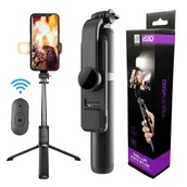 Selfie stick - Selfie Stick, Uchwyt do selfie, Statyw z Lampą LED, Bezprzewodowy Pilot, Kilek do selfie, Tripod - miniaturka - grafika 1