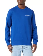 Bluzy męskie - Champion Męska bluza z kapturem American Classics Small Script Logo Crewneck, niebieski, M - miniaturka - grafika 1