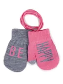 Rękawiczki dla dzieci - Rękawiczki Dziewczęce Jednopalczaste Ze Sznurkiem Dotykowe Be Happy 16 Cm - miniaturka - grafika 1