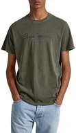 Koszulki męskie - Pepe Jeans Koszulka męska Jayden, Zielony (oliwkowy), XS - miniaturka - grafika 1