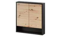 Szafki łazienkowe - Szafka łazienkowa wisząca Szynaka Meble Mossa 60 cm dąb artisan/czarny WG-100-1833 - miniaturka - grafika 1
