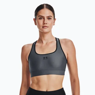 Biustonosz treningowy Under Armour Authentics Mid Paddles pitch gray/black/black WYSYŁKA W 24H 30 DNI NA ZWROT - Bielizna sportowa damska - miniaturka - grafika 1