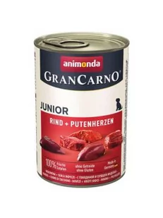 Animonda Grancarno Junior Rind Putenherzen Wołowina + Serca Indyka 400G - Mokra karma dla psów - miniaturka - grafika 1