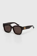 Okulary przeciwsłoneczne - Gucci okulary przeciwsłoneczne damskie kolor brązowy - miniaturka - grafika 1