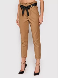Spodnie damskie - Rinascimento Spodnie materiałowe CFC0103951003 Brązowy Regular Fit - grafika 1