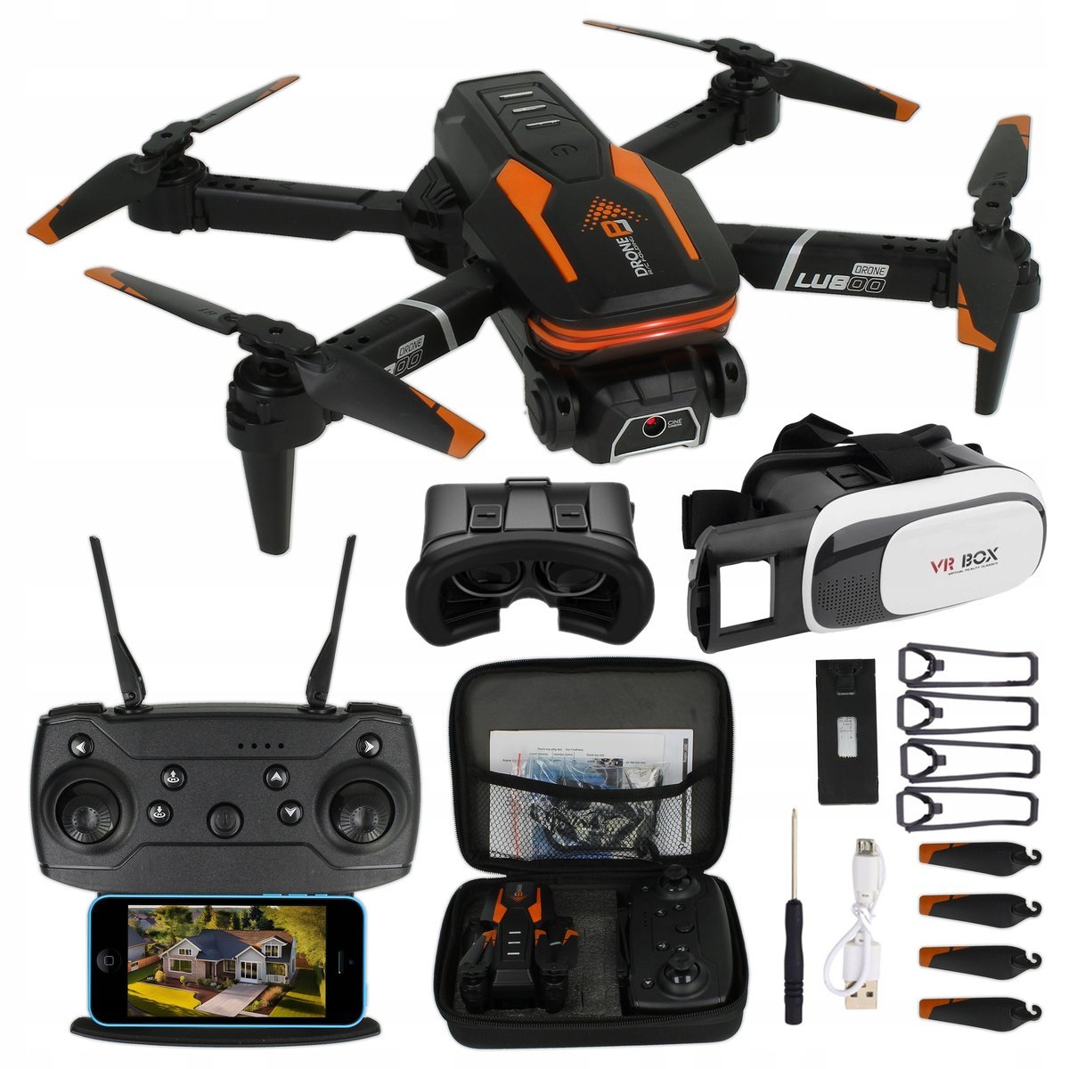 Dron dla Dzieci z Kamerami Wi-Fi Podgląd na Żywo A.Powrót Zawis + Gogle VR