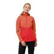 Kurtki damskie - Damska kurtka softshell Jack Wolfskin GO HIKE SOFTSHELL W tango orange - XS - miniaturka - grafika 1