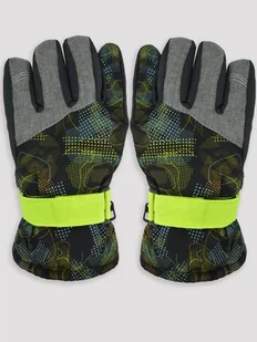 Rękawiczki narciarskie 5P chłopięce żółte wzory 16 - Rękawice narciarskie - miniaturka - grafika 1