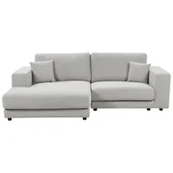 Narożniki - BELIANI Narożnik prawostronny 3-osobowy jasnoszary tapicerowany sofa narożna dodatkowe poduszki minimalistyczny styl - miniaturka - grafika 1