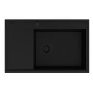 Zlewozmywaki - PYRAMIS CAMEA (79x50) 1B 1D (komora PRAWA) volcano (czarny mat) | BLACK EDITION + wkładka  (70168502) - miniaturka - grafika 1