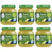 Gerber Organic Obiadek zielony groszek brokuły cukinia dla niemowląt po 4 miesiącu Zestaw 6 x 125 g Bio - Dania dla dzieci - miniaturka - grafika 1