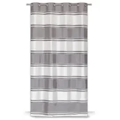 Zasłony - Zasłona na przelotkach biało-szara 140 x 240 cm różnokolorowa - miniaturka - grafika 1