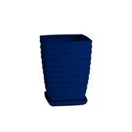 Donice - Doniczka ceramiczna z podstawką kwadrat duna 33 x 24 cm granatowy połysk symbol 041 - miniaturka - grafika 1