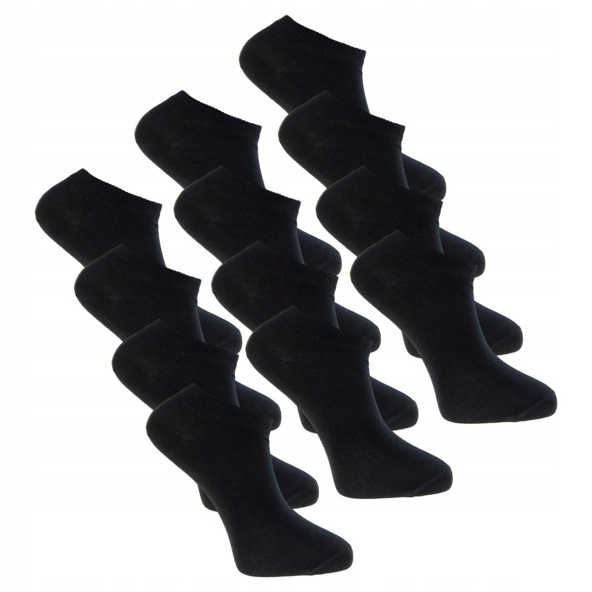 Czarne NISKIE STOPKI MĘSKIE Skarpetki 12Pak r. 43-45