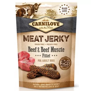 Carnilove Carnilove Dog Jerky Beef & Beef Fillet - wołowina i filet wołowy 100g - Przysmaki dla psów - miniaturka - grafika 1