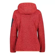 Kurtki damskie - CMP damska kurtka Knit-Tech ze stałym kapturem, Red Fluo-mak-Antracyt, 40 - miniaturka - grafika 1