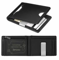 Portfele - Smart portfel skórzany z grawerem w kolorze czarnym dla podróżnika na imieniny - miniaturka - grafika 1