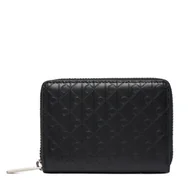 Portfele - Mały Portfel Męski Calvin Klein Emblem Emboss Zip Coin Pouch LV04D1087G Czarny - miniaturka - grafika 1
