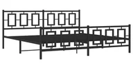Łóżka - Czarne metalowe łóżko małżeńskie 200x200cm - Esenti - miniaturka - grafika 1