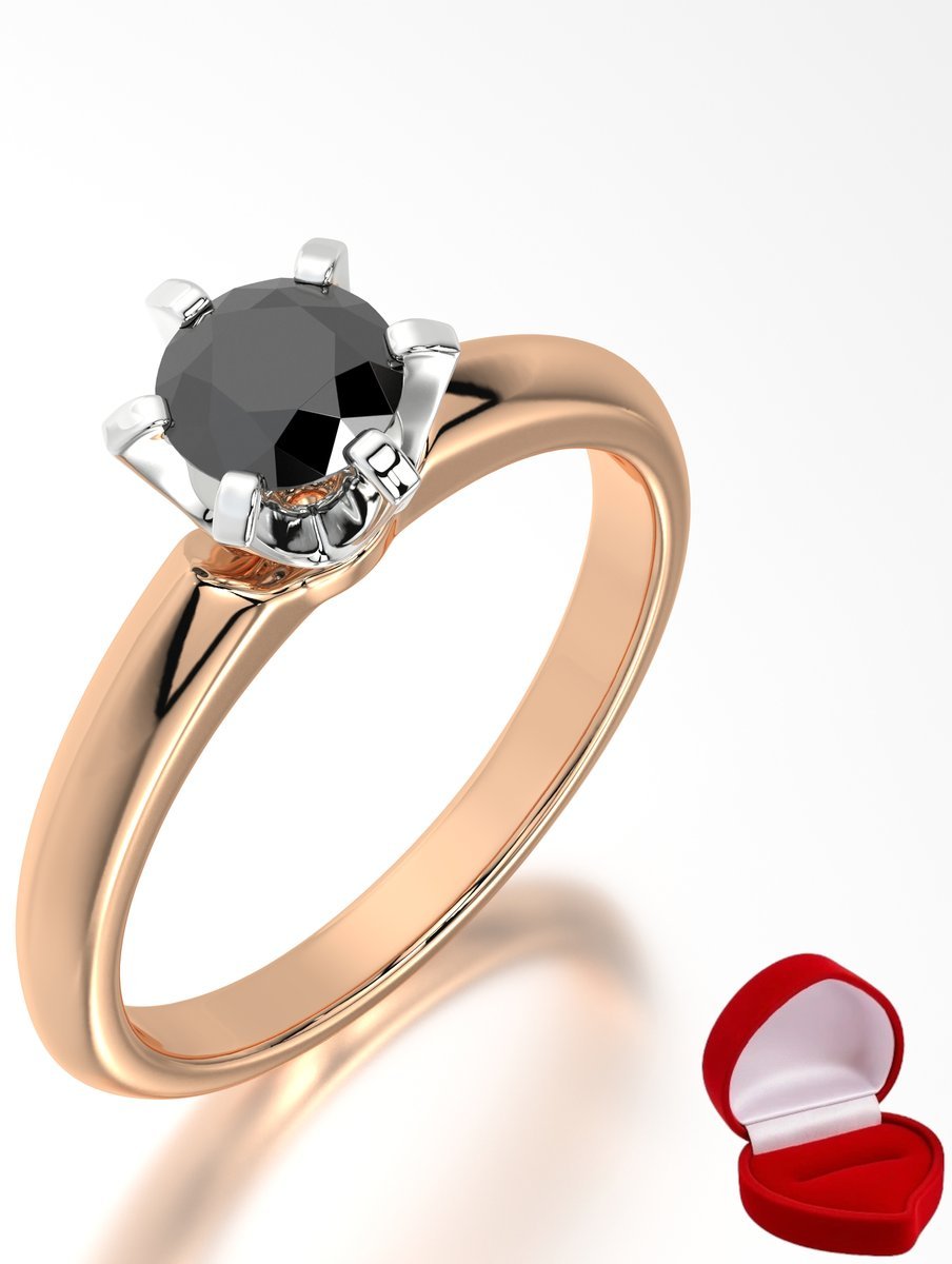 ZŁOTY PIERŚCIONEK ZARĘCZYNOWY 585 14k BRYLANT CZ. 0,50 ct RÓŻOWE ZŁOTO R23