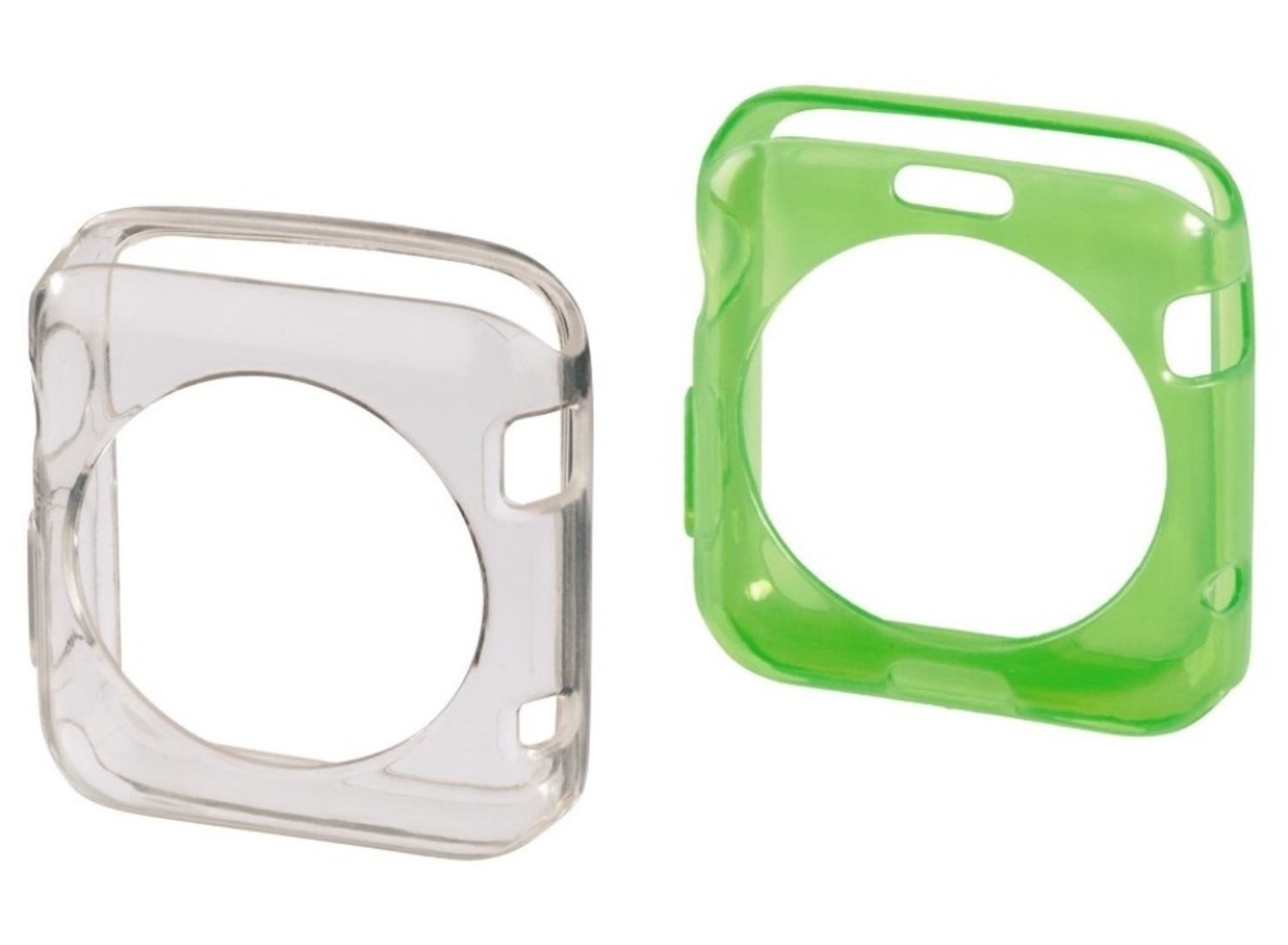 Zestaw przezroczystych/zielonych etui ochronnych dla Apple Watch 38mm Series 0-3