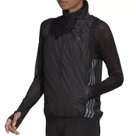 Kurtki i kamizelki sportowe damskie - Kamizelka adidas Run Icon 3-Stripes Running Wind Vest H56805 - czarna - miniaturka - grafika 1