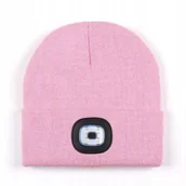 Odzież robocza - Czapka z latarką LED rożowa - miniaturka - grafika 1