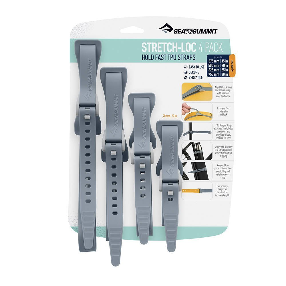 Sea To Summit Stretch-Loc Set 4 Pack 20mm, szary 2022 Mocowanie bagaży ASLSTRP4PCKDSK