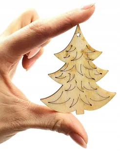 CHOINKA DREWNIANA ZAWIESZKA ŚWIĄTECZNA 7,1CM 1SZT - Ozdoby bożonarodzeniowe - miniaturka - grafika 1