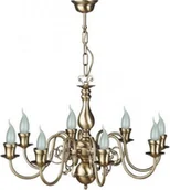 Lampy sufitowe - Lampa wisząca Solar Żyrandol z mosiądzu ŚWIECA 8 płomienny - miniaturka - grafika 1