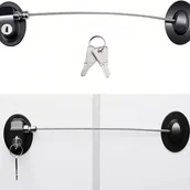 Zawiasy, okucia i inne akcesoria - 2 x blokada okna zabezpieczająca przed dziećmi, przezroczysta tuleja, linka stalowa, blokada lodówki, mocna blokada lodówki z klejem - miniaturka - grafika 1