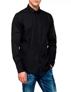 Replay Koszula męska, 098 BLACK, XL - Koszule męskie - miniaturka - grafika 1