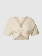 Bluzki damskie - Top bluzkowy z wiązanym detalem model ‘MOYA’ - miniaturka - grafika 1