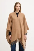 Swetry damskie - Guess poncho kolor brązowy AW5421 POL03 - miniaturka - grafika 1
