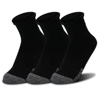Skarpetki damskie - Under Armour, Skarpety treningowe Unisex (3-pack), Heatgear Quarter, 1353262-001, Czarne, Rozmiar M - miniaturka - grafika 1